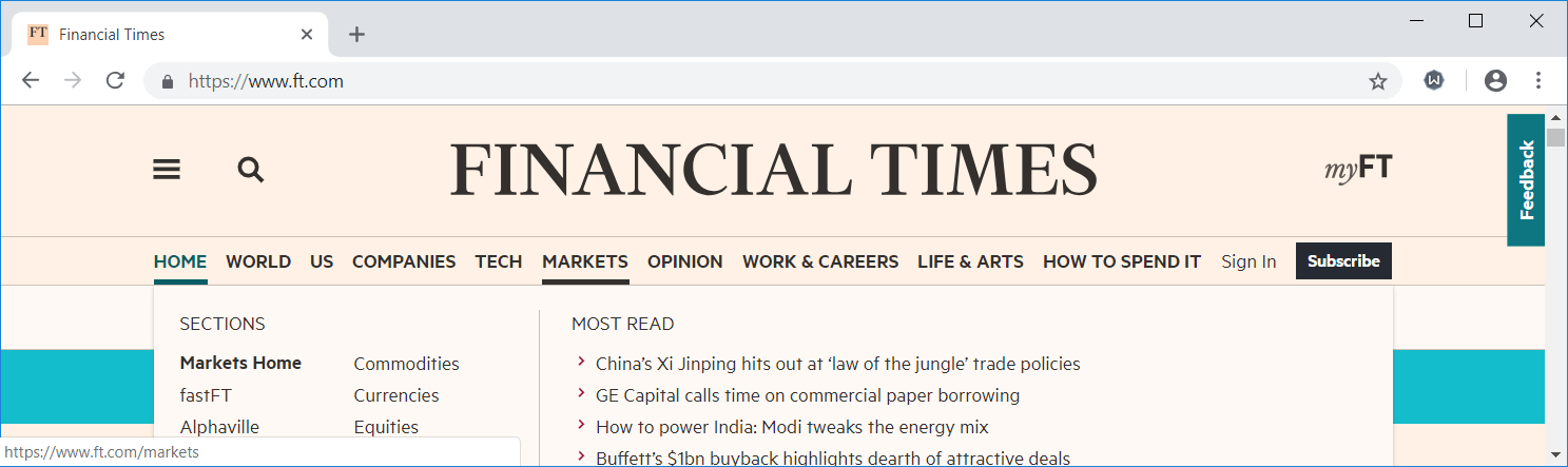 FT - Financial Times - Wikiepdia of Finance - Free Finance Websites in the World